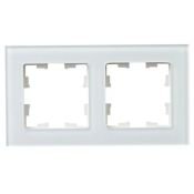 Рамка стеклянная 2 поста IEK BRITE BR-M22-G-31-K01 РУ-2-2-Бр белый матовый