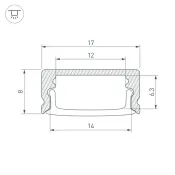 алюминиевый профиль LINE-1708-3000 ANOD 047947