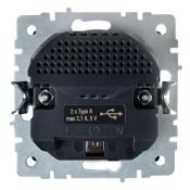 Штепсельная розетка встраиваемая IEK BRITE 16А BR-R14-16-U21-D21-K36 РЮш10-1-БрЖ с з/к и шторками с USB A+A 2,1А жемчуг