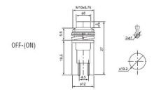 Кнопка M10 OFF-(ON) RWD-213 1A/250V 2c -зеленая круглая-