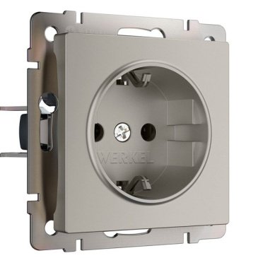 Штепсельная розетка встраиваемая WERKEL 16A 250V W1271004 с/з дымчатый