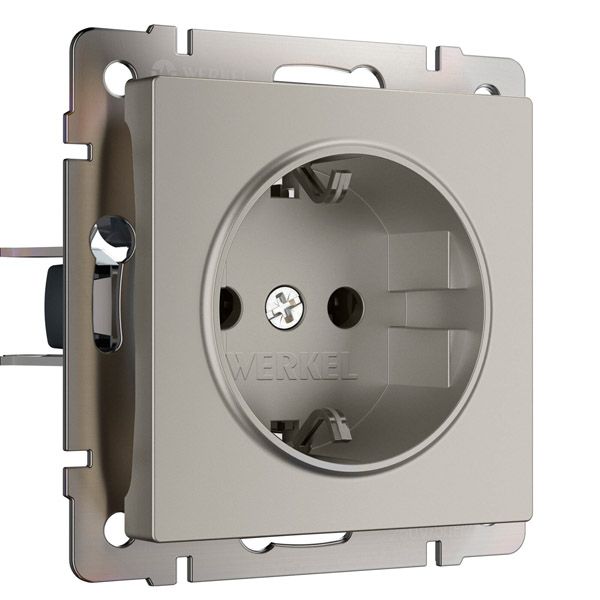 Штепсельная розетка встраиваемая WERKEL 16A 250V W1271004 с/з дымчатый