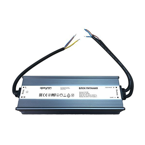Блок питания (AC-DC) 24V 200W 03-169 Стандарт герм IP67 металл