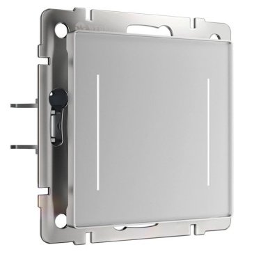 Выключатель встраиваемый двухклавишный с подсветкой сенсорный с Wi-Fi WERKEL W4523006 серебряный