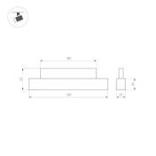 Трековый светильник   8W Белый теплый 033609(1) MAG-ORIENT-FLAT-L235 прямоугольник трековый черный