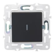 Выключатель встраиваемый одноклавишный с подсветкой IEK SKANDY SK-V10-1-10-K53 SK-V07G графит