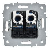 Розетка встраиваемая компьютерная двойная IEK BRITE BR-K20-2-K91 РК11-2-БрАБ RJ45 кат.6 арктический белый