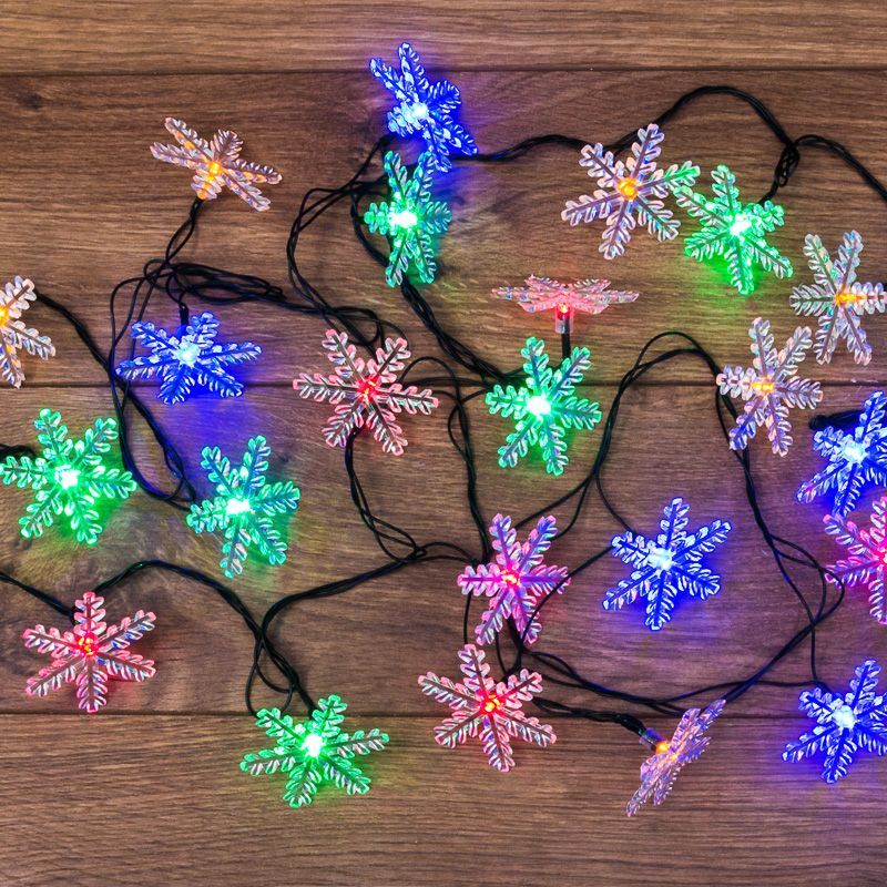 гирлянда фигурная  4W Снежинки RGB 303-065, 30 LED МУЛЬТИКОЛОР, 4,4 метра с контроллером