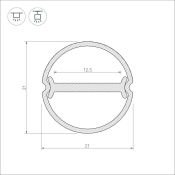 алюминиевый профиль ARL ARH-ROUND-D20-DUAL-2000 ANOD 039218