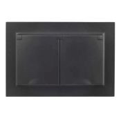 Штепсельная розетка встраиваемая двойная IEK BRITE 16А BR-R26-16-44-K02-F РСбш12-3-44-БрЧ с крышкой в сборе черный IP44