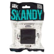 Выключатель встраиваемый одноклавишный перекрестный IEK SKANDY SK-V13-0-10-K02 SK-V03Bl черный