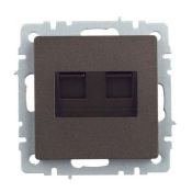 Розетка встраиваемая компьютерная двойная IEK BRITE BR-K20-1-K45 РК10-2-БрТБ RJ45 кат.5E бронза