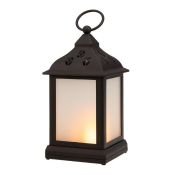 фигурка  светодиодная Декоративный фонарь Белый теплый 513-066, 21Led, 3хААА, черный корпус, мерцание эффект пламени, IP20