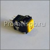 Кнопка KD-2 с ламп. 220В, 3А чёрн/жёл.кв