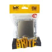 Штепсельная розетка встраиваемая IEK BRITE 16А BR-R16-16-K37 РСбш10-3-БрШ с з/к и шторками с крышкой шампань IP20