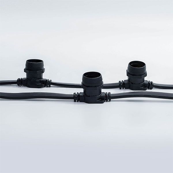 Гирлянда Belt-Light BC-BP-50M-40 2 жилы шаг 40см патроны E27 провод черный (50м) IP65