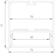 комплект профиля DesignLed с экраном LS.7477 подвесной ANOD