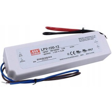 Блок питания (AC-DC) 12V  100W  LPV-100-12 герм IP67 пластик
