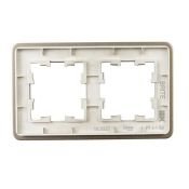 Рамка металлическая 2 поста IEK BRITE BR-M22-M-01-K49 РУ-2-1-Бр латунь RE