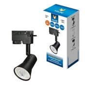 Трековый светильник однофазный под лампу GU10 UBL-Q323 BLACK на шинопровод черный UL-00009603 Volpe