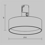 Трековый светильник 12W Белый теплый TR204-1-12W3K-B Зон/Zon Flexity 3000К чёрный