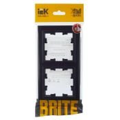 Рамка пластик 2 поста IEK BRITE BR-M22-K02 РУ-2-БрЧ черный