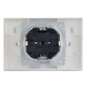 Штепсельная розетка встраиваемая двойная IEK BRITE 16А BR-R26-16-44-K91-F РСбш12-3-44-БрАБ с з/к и шторками с крышкой арктический белый IP44