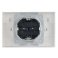 Штепсельная розетка встраиваемая двойная IEK BRITE 16А BR-R26-16-44-K91-F РСбш12-3-44-БрАБ с з/к и шторками с крышкой арктический белый IP44