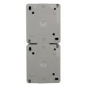 Блок вертикальный 2 розетки INDUSTRIAL KR-78-0616 с/з серый керамический IP54 KRANZ