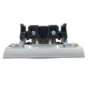 Штепсельная розетка встраиваемая IEK BRITE 10А BR-R10-10-K47-F РСР10-1-0-БрА без з/к и шторками в сборе алюминий