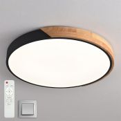 Накладной светильник  75W MIX SOLEIN R-RC-520x50-BLACK/WOOD/WHITE IP20 круглый