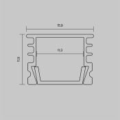 Алюминиевый профиль накладной 16x12 ALM-005-S-2M 2м