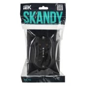 Штепсельная розетка встраиваемая двойная IEK SKANDY 16А SK-R21-16-K02-F SK-R08Bl без з/к без шторк в сборе черный