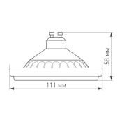 светодиодная лампа AR111  GU10 Белый теплый 15W 026890 AR111-UNIT-GU10-15W-DIM 220V 120гр. Диммируемая