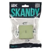 Выключатель встраиваемый одноклавишный проходной с подсветкой IEK SKANDY SK-V12-1-10-K06 SK-V08G мятный