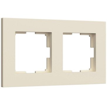 Рамка пластик 2 поста WERKEL Slab W0022962 айвори софт