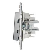 Выключатель встраиваемый двухклавишный проходной с подсветкой IEK SKANDY SK-V22-1-10-K50 SK-V10N металл никель