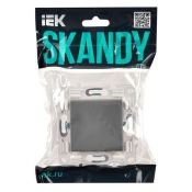 Выключатель встраиваемый одноклавишный проходной IEK SKANDY SK-V12-0-10-K03 SK-V02Gr серый