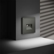 Розетка телевизионная встраиваемая VOLTUM S70 TV+RJ45 кат. 6 титан