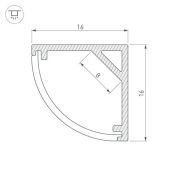 алюминиевый профиль S-LUX SL-KANT-H16-3000 ANOD 036041