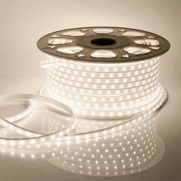 Светодиодная лента Белый теплый 2835 220V  6W/m  60Led/м герм 10-63 Стандарт IP65 50М