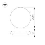 светильник с датчиком движения 12W Белый теплый 030161 CL-FRISBEE-MOTION-R250 круглый накладной белый