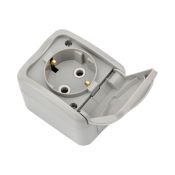 Розетка одноместная Mini OG KR-78-0817 с/з серая IP54 KRANZ