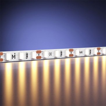 Светодиодная лента Белый теплый 2835 12V  9.6W/m 120Led/метр 201105 Ultra 5мм 2700K