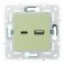 Розетка встраиваемая USB IEK SKANDY A+C 18Вт SK-U22-018-K06 SK-R13G мятный