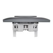 Штепсельная розетка встраиваемая двойная IEK SKANDY 10А SK-R23-10-K03-F SK-R09Gr без з/к с з/ш в сборе серый