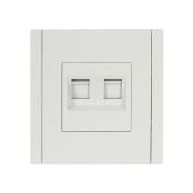 Розетка двойная RJ11+RJ45 IEK FORTE&PIANO кат.5E FP235 белый FP-KT20-O-1-K01
