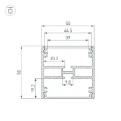 алюминиевый профиль SL-LINE-5050-DUAL-2000 ANOD 045654
