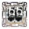 Розетка встраиваемая компьютерная двойная IEK SKANDY SK-K20-1-K50 SK-K03N RJ45 кат.5E металл никель