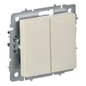 Выключатель встраиваемый двухклавишный перекрестный IEK BRITE BR-V23-0-10-K10 ВС10-2-3-БрКр бежевый Выключатель встраиваемый двухклавишный перекрестный IEK BRITE BR-V23-0-10-K10 ВС10-2-3-БрКр бежевый